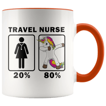 Load image into Gallery viewer, RobustCreative-Travel Nurse Dabbing Unicorn 80 20 Principle Superhero Girl Womens - 11oz Accent Mug Medical Personnel Gift Idea
