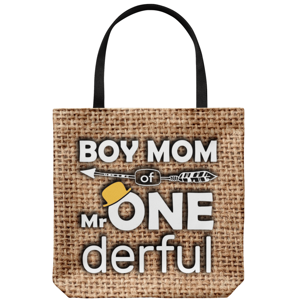 RobustCreative-Boy Mom of Mr Onederful  1st Birthday Baby Boy Outfit Tote Bag Gift Idea