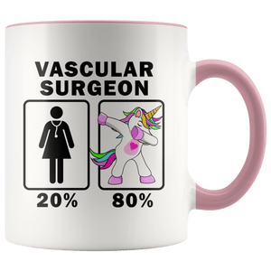 RobustCreative-Vascular Surgeon Dabbing Unicorn 20 80 Principle Superhero Girl Womens - 11oz Accent Mug Medical Personnel Gift Idea