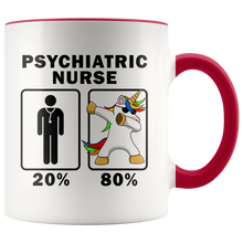 Load image into Gallery viewer, RobustCreative-Psychiatric Nurse Dabbing Unicorn 80 20 Principle Graduation Gift Mens - 11oz Accent Mug Medical Personnel Gift Idea
