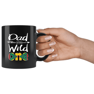 RobustCreative-Grenadian Dad of the Wild One Birthday Grenada Flag Black 11oz Mug Gift Idea