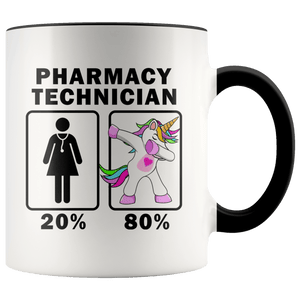 RobustCreative-Pharmacy Technician Dabbing Unicorn 20 80 Principle Superhero Girl Womens - 11oz Accent Mug Medical Personnel Gift Idea