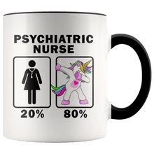 Load image into Gallery viewer, RobustCreative-Psychiatric Nurse Dabbing Unicorn 20 80 Principle Superhero Girl Womens - 11oz Accent Mug Medical Personnel Gift Idea
