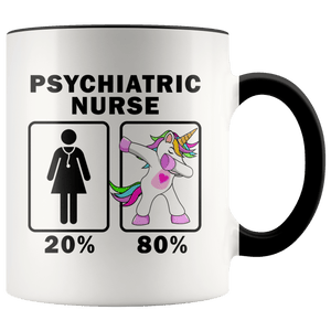 RobustCreative-Psychiatric Nurse Dabbing Unicorn 20 80 Principle Superhero Girl Womens - 11oz Accent Mug Medical Personnel Gift Idea