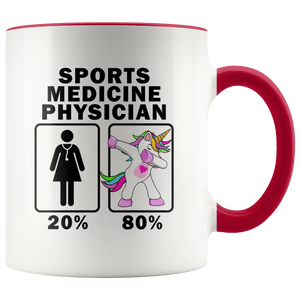 RobustCreative-Sports Medicine Physician Dabbing Unicorn 20 80 Principle Superhero Girl Womens - 11oz Accent Mug Medical Personnel Gift Idea