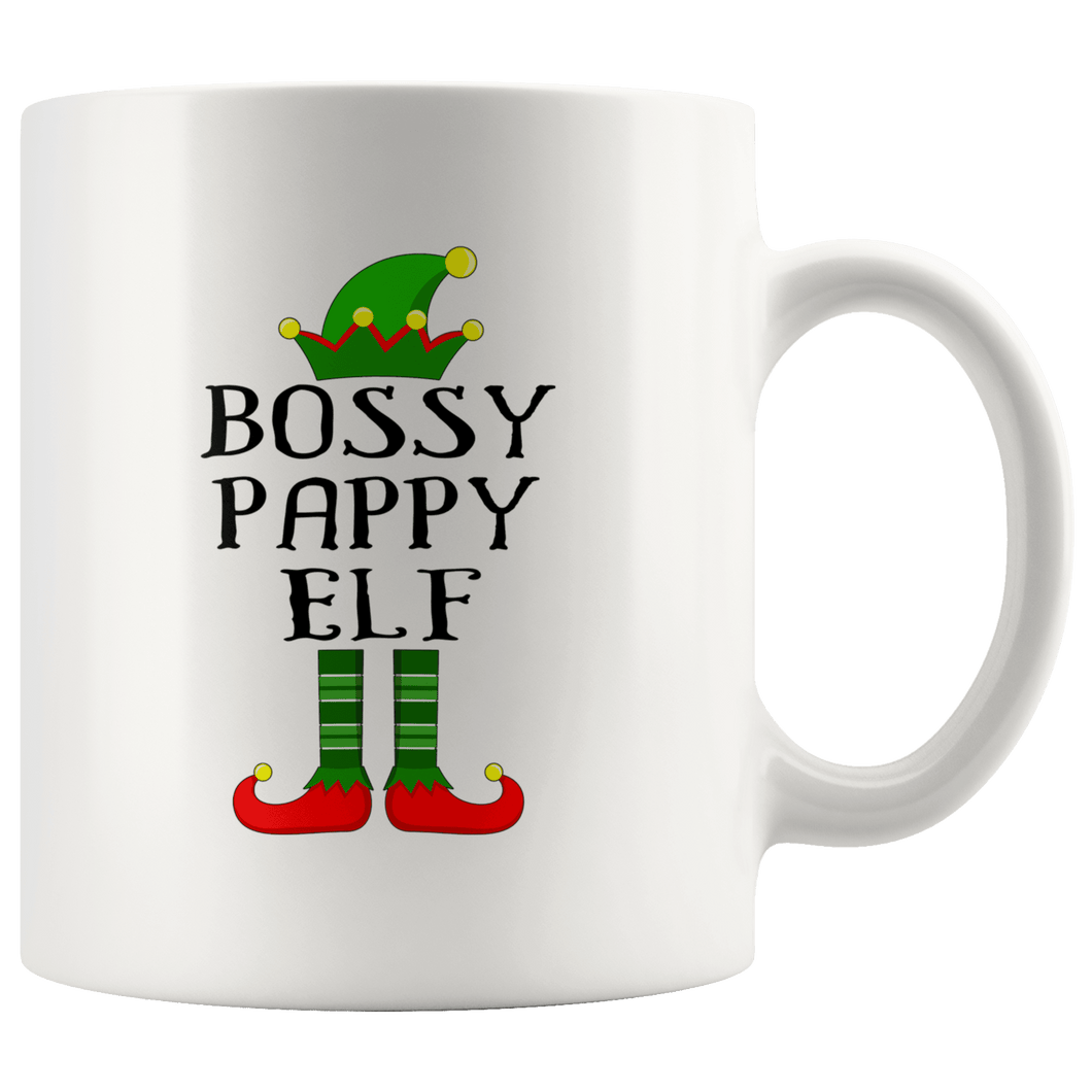 RobustCreative-Im The Bossy Pappy Elf Family Matching Outfits PJ - 11oz White Mug Christmas group green pjs costume Gift Idea