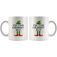 Load image into Gallery viewer, RobustCreative-Im The Granny Elf Matching Family Christmas - 11oz White Mug Christmas group green pjs costume Gift Idea
