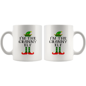 RobustCreative-Im The Granny Elf Matching Family Christmas - 11oz White Mug Christmas group green pjs costume Gift Idea