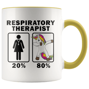 RobustCreative-Respiratory Therapist Dabbing Unicorn 80 20 Principle Superhero Girl Womens - 11oz Accent Mug Medical Personnel Gift Idea