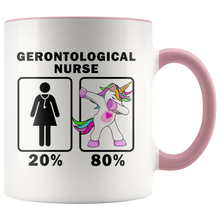 Load image into Gallery viewer, RobustCreative-Gerontological Nurse Dabbing Unicorn 20 80 Principle Superhero Girl Womens - 11oz Accent Mug Medical Personnel Gift Idea
