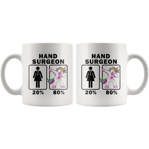 RobustCreative-Hand Surgeon Dabbing Unicorn 20 80 Principle Superhero Girl Womens - 11oz White Mug Medical Personnel Gift Idea