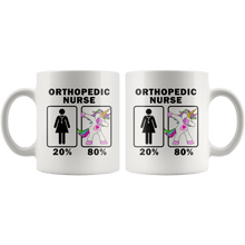 Load image into Gallery viewer, RobustCreative-Orthopedic Nurse Dabbing Unicorn 20 80 Principle Superhero Girl Womens - 11oz White Mug Medical Personnel Gift Idea
