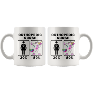 RobustCreative-Orthopedic Nurse Dabbing Unicorn 20 80 Principle Superhero Girl Womens - 11oz White Mug Medical Personnel Gift Idea