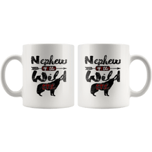 Load image into Gallery viewer, RobustCreative-Strong Nephew of the Wild One Wolf 1st Birthday Wolves - 11oz White Mug red black plaid pajamas Gift Idea

