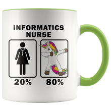 Load image into Gallery viewer, RobustCreative-Informatics Nurse Dabbing Unicorn 80 20 Principle Superhero Girl Womens - 11oz Accent Mug Medical Personnel Gift Idea
