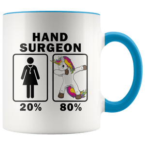 RobustCreative-Hand Surgeon Dabbing Unicorn 80 20 Principle Superhero Girl Womens - 11oz Accent Mug Medical Personnel Gift Idea