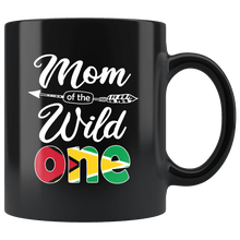 Load image into Gallery viewer, RobustCreative-Guyanese Mom of the Wild One Birthday Guyana Flag Black 11oz Mug Gift Idea
