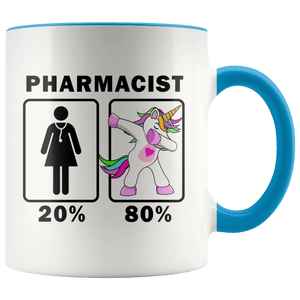 RobustCreative-Pharmacist Dabbing Unicorn 20 80 Principle Superhero Girl Womens - 11oz Accent Mug Medical Personnel Gift Idea