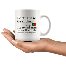 Load image into Gallery viewer, RobustCreative-Portuguese Grandma Definition Portugal Flag Grandmother - 11oz White Mug family reunion gifts Gift Idea
