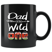 Load image into Gallery viewer, RobustCreative-Kenyan Dad of the Wild One Birthday Kenya Flag Black 11oz Mug Gift Idea
