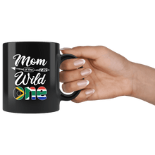 Load image into Gallery viewer, RobustCreative-South African Mom of the Wild One Birthday South Africa Flag Black 11oz Mug Gift Idea
