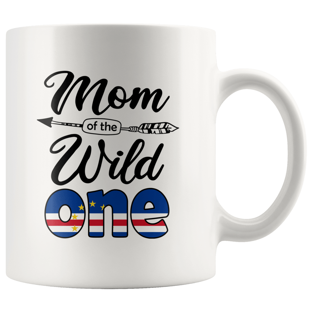 RobustCreative-Cape Verdean Mom of the Wild One Birthday Cabo Verde Flag White 11oz Mug Gift Idea