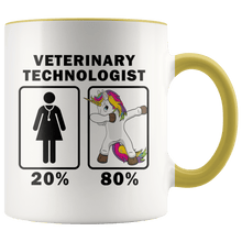 Load image into Gallery viewer, RobustCreative-Veterinary Technologist Dabbing Unicorn 80 20 Principle Superhero Girl Womens - 11oz Accent Mug Medical Personnel Gift Idea
