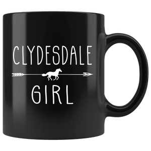 RobustCreative-Clydesdale Horse Girl Gifts Horses Lover Riding Racing - 11oz Black Mug Racing Lover Gift Idea