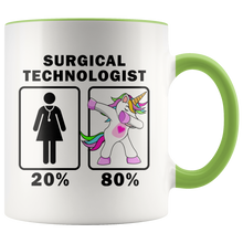 Load image into Gallery viewer, RobustCreative-Surgical Technologist Dabbing Unicorn 20 80 Principle Superhero Girl Womens - 11oz Accent Mug Medical Personnel Gift Idea
