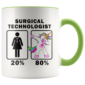 RobustCreative-Surgical Technologist Dabbing Unicorn 20 80 Principle Superhero Girl Womens - 11oz Accent Mug Medical Personnel Gift Idea