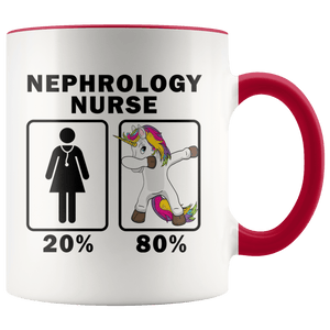 RobustCreative-Nephrology Nurse Dabbing Unicorn 80 20 Principle Superhero Girl Womens - 11oz Accent Mug Medical Personnel Gift Idea