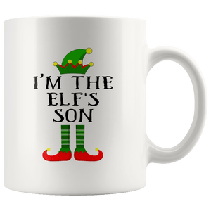 RobustCreative-Im The Son Elf Matching Family Christmas - 11oz White Mug Christmas group green pjs costume Gift Idea