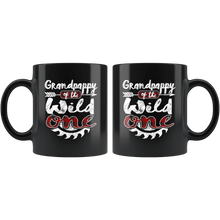 Load image into Gallery viewer, RobustCreative-Grandpappy of the Wild One Lumberjack Woodworker - 11oz Black Mug red black plaid Woodworking saw dust Gift Idea

