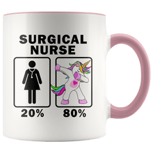 Load image into Gallery viewer, RobustCreative-Surgical Nurse Dabbing Unicorn 20 80 Principle Superhero Girl Womens - 11oz Accent Mug Medical Personnel Gift Idea
