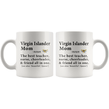 Load image into Gallery viewer, RobustCreative-Virgin Islander Mom Definition US Virgin Islands Flag Mothers Day - 11oz White Mug family reunion gifts Gift Idea
