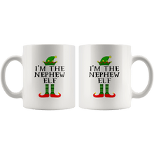 Load image into Gallery viewer, RobustCreative-Im The Nephew Elf Matching Family Christmas - 11oz White Mug Christmas group green pjs costume Gift Idea
