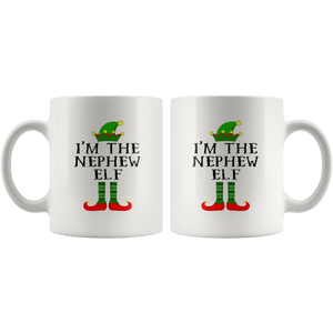 RobustCreative-Im The Nephew Elf Matching Family Christmas - 11oz White Mug Christmas group green pjs costume Gift Idea