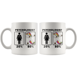 RobustCreative-Psychologist Dabbing Unicorn 80 20 Principle Superhero Girl Womens - 11oz White Mug Medical Personnel Gift Idea