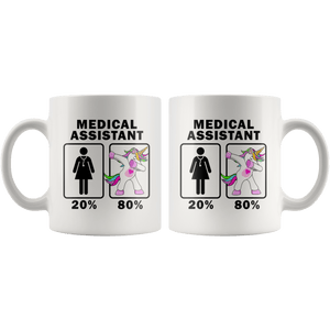 RobustCreative-Medical Assistant Dabbing Unicorn 20 80 Principle Superhero Girl Womens - 11oz White Mug Medical Personnel Gift Idea