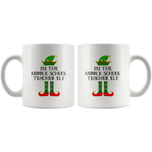 Load image into Gallery viewer, RobustCreative-Im The Middle School Teacher Elf Christmas Teaching&#39;s - 11oz White Mug I Just Really Like to Teach Cute Tiny Humans Gift Idea
