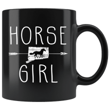 Load image into Gallery viewer, RobustCreative-Connecticut Horse Girl Gifts Connecticuter Shape Country for women - 11oz Black Mug Racing Lover Gift Idea
