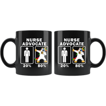 Load image into Gallery viewer, RobustCreative-Nurse Advocate Dabbing Unicorn 80 20 Principle Graduation Gift Mens - 11oz Black Mug Medical Personnel Gift Idea
