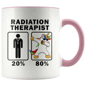 RobustCreative-Radiation Therapist Dabbing Unicorn 80 20 Principle Graduation Gift Mens - 11oz Accent Mug Medical Personnel Gift Idea