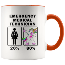 Load image into Gallery viewer, RobustCreative-Emergency Medical Technician Dabbing Unicorn 20 80 Principle Superhero Girl Womens - 11oz Accent Mug Medical Personnel Gift Idea
