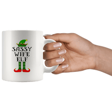 Load image into Gallery viewer, RobustCreative-Im The Sassy Wife Elf Family Matching Outfits PJ - 11oz White Mug Christmas group green pjs costume Gift Idea
