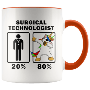 RobustCreative-Surgical Technologist Dabbing Unicorn 80 20 Principle Graduation Gift Mens - 11oz Accent Mug Medical Personnel Gift Idea