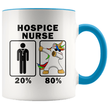 Load image into Gallery viewer, RobustCreative-Hospice Nurse Dabbing Unicorn 80 20 Principle Graduation Gift Mens - 11oz Accent Mug Medical Personnel Gift Idea
