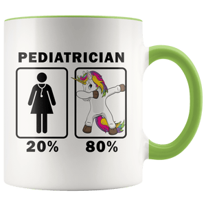 RobustCreative-Pediatrician Dabbing Unicorn 80 20 Principle Superhero Girl Womens - 11oz Accent Mug Medical Personnel Gift Idea