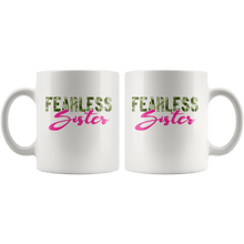 Load image into Gallery viewer, RobustCreative-Fearless Sister Camo Hard Charger Veterans Day - Military Family 11oz White Mug Retired or Deployed support troops Gift Idea - Both Sides Printed
