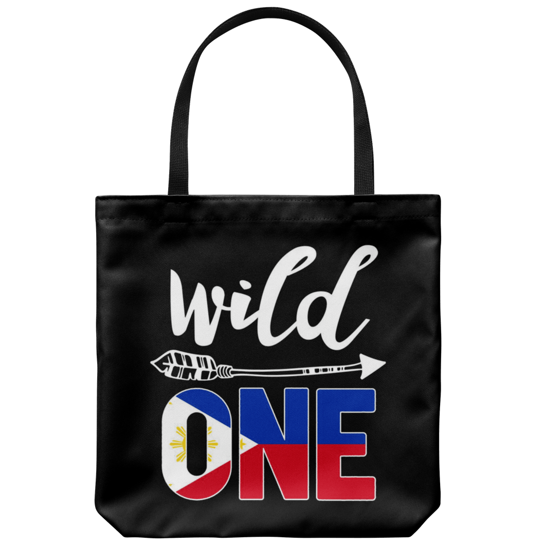 RobustCreative-Philippines Wild One Birthday Outfit 1 Filipino Pinoy Flag Tote Bag Gift Idea